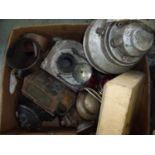 Selection of various part railway lamps, hand lamps etc in various states of repair