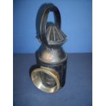 Railway hand lamp with brass plaque for Nunn, Ridsdale & Co London. E