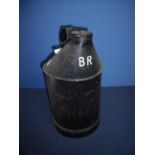 Large British Railways fuel/oil type can with screw off top and carry handle marked BR (39cm high)