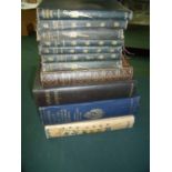 Sundry collection of eleven books including 'The Book of Snobs' by Thackeray, 'Mr Midshipman Easy'