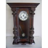 Stained beech cased wall clock