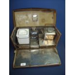 Unusual early to mid 20th C Asprey's of London travelling "kitchen" leather-bound travelling case