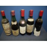 Ten sealed bottles of various wine, mostly red wine, including 1955 Grand Vin de Bourgogne Nuits