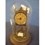 400 day brass clock under glass dome (dome A/F) (30cm high)