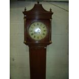 19th C oak 30 hour long cased clock by Robert Skelton Malton, the circular dial with date