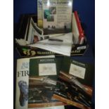 Box of various gun and firearms related books, various old auction catalogues, shooting handbooks