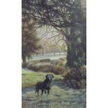 Framed and mounted limited edition No 39/350 signed Steven Townsend print of black Labrador in