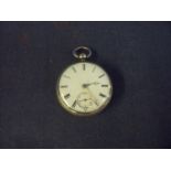 London silver hallmarked cased pocket watch with secondary dial