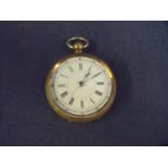 Large brass cased open faced chronometer pocket watch No 47034