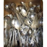 Large selection of various assorted Kings pattern and other plated cutlery