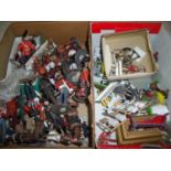 Large quantity of cast metal military miniatures relating to the Napoleonic War period, mostly