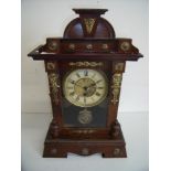 Early 20th C continental pine and beech mantel timepiece