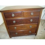Edwardian mahogany chest of two short above three long drawers (92cm x 51cm x 89cm)