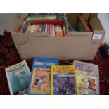 Box of assorted children's vintage books including Enid Blyton Famous Five