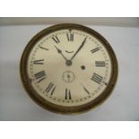 Brass cased bulkhead clock (diameter 24cm)