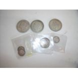 Small selection of various assorted Victorian and later pre 1947 silver coinage