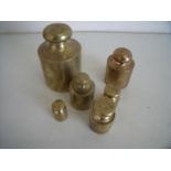 Set of various assorted graduating brass weights