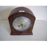 Early 20th C Haller oak cased chiming mantel clock