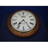19th C mahogany cased striking dial clock with later applied painted dial