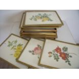 Set of six Victorian style coloured plates of flowers and a selection of other prints and pictures