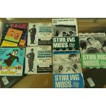 Collection of seven Cine reels including Charlie Chapman, Top Cat, Sterling Moss etc