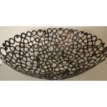 Modern design large oval metal centerpiece/fruit bowl (62cm x 47cm x 20cm)