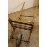 Vintage style single wheel porters type trolley