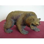 20th C carved and painted Black Forest style brown bear