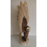 Large carved wood figure of an eagle with wings outstretched (approx. 80cm high)