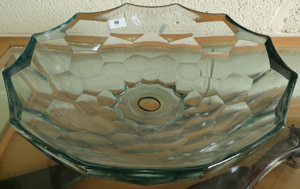 Modern design glass sink with adazed style detail (diameter 43cm) - Image 2 of 2