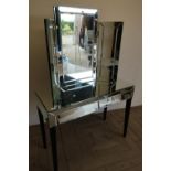 Mirror finished dressing table with separate mirror to the top (101cm x 77cm x 45cm)