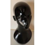 Black finish head and shoulder bust mannequin display (height 45cm)