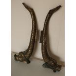 Early-mid 20th C cast brass fountain mounts