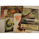 Collection of five reproduction tin advertising signs