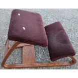 Late 20th C wooden framed kneeling chair