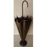 Unusual early-mid 20th C copper umbrella and stick stand in the form of an umbrella (height 75cm)