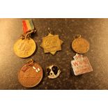 Selection of various enamel badges, WVS Civil Defence badge, Coronation medals etc