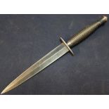 Fairburn-Sykes type commando knife by William Rogers, Sheffield with 6.5 inch double edged blackened