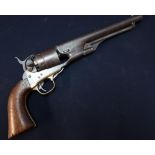 Colt Army Model 1860 .44 percussion cap revolver with 8 inch barrel with engraved New York address