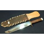 'Original Bowie Knife' with 9 inch blade engraved 'Original Bowie Knife', brass cross piece and