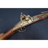 19th C Turkish flintlock Blunderbuss with 14 inch staged barrel with flared muzzle, Eastern style