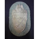 German WWII Demjansk Shield Badge 1942