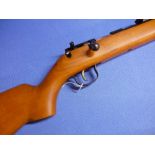 Voere .22LR bolt action rifle with fixed foresights and adjustable rear sights, serial no. 572629 (