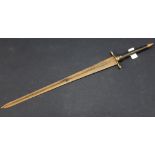 18th C continental plug bayonet with 15 1/2ich triangular formed blade with brass crosspiece &