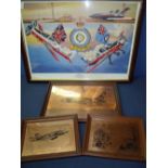 Framed and mounted David Marshall 'End of an Era' Royal Air Force Station Finningley print and three