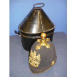 Victorian Home Service Volunteer Artillery Battalion blue cloth helmet with ball shaped finial,
