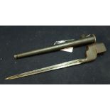 British Lee Enfield No 4 MKI SM Cruciform bladed bayonet (with 7 inch blade) complete with steel