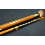 Four piece split cane Salmon Rod by G. Farlow Makers 191 Strand, London