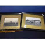 Two framed and mounted photographs of early British Military Biplanes (33cm x 24cm including frame)