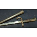 Circa WWI Steyr bayonet with 20 1/2 inch blade with broad top strap marked Steyr & Co 1862, with